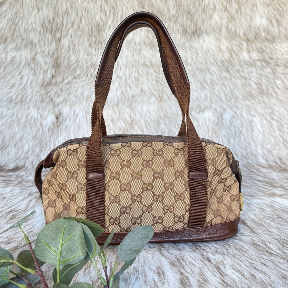 Gucci GG Canvas Mini Bowling Bag Beige/Brown Monogram
